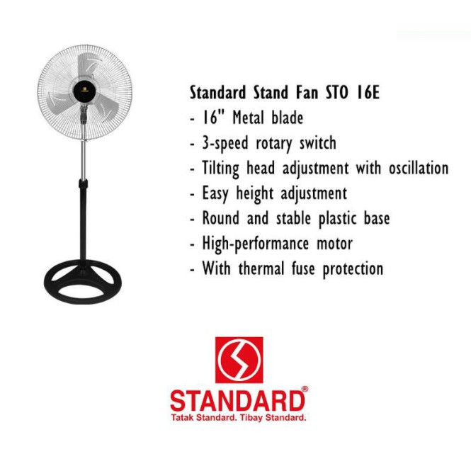 Standard Stand Fan/Standard Electric Fan Stand Fan 16(STO16E) Shopee