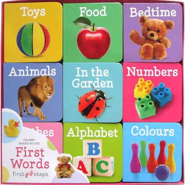 FIRST WORDS Chunky Board Books First Steps (9 board books) | Shopee ...