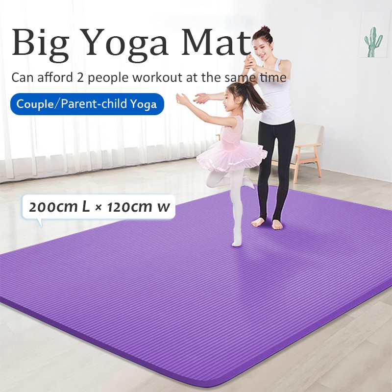 ShopeeTop10♝200cm Big Yoga Mat Non Slip 10mm Thick NBR Fitness Gymnastics  Cardio Mat Portable Home G