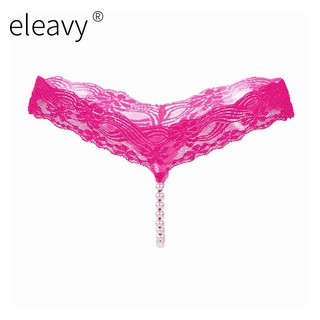 Eleavy Women Sexy Lace T-String Pearl Thong Pants Underwear For