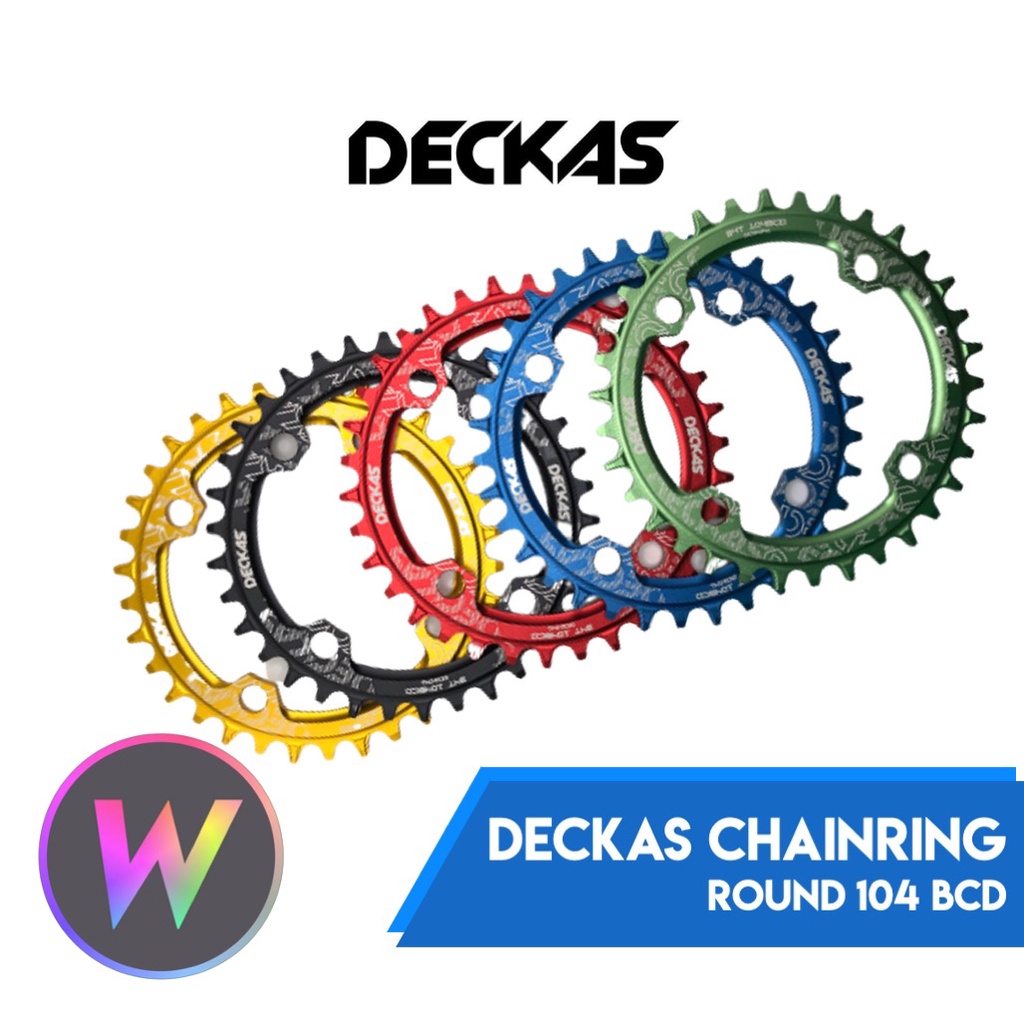 Deckas Chainring 104BCD Round for Mountain Bike 32T 34T 36T 38T