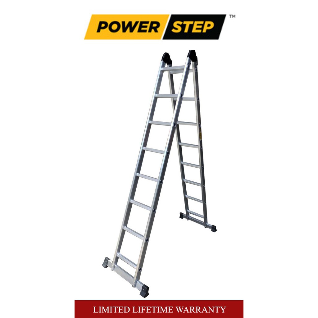 Power Step Aluminum Dual Ladder 8/16ft | Shopee Philippines