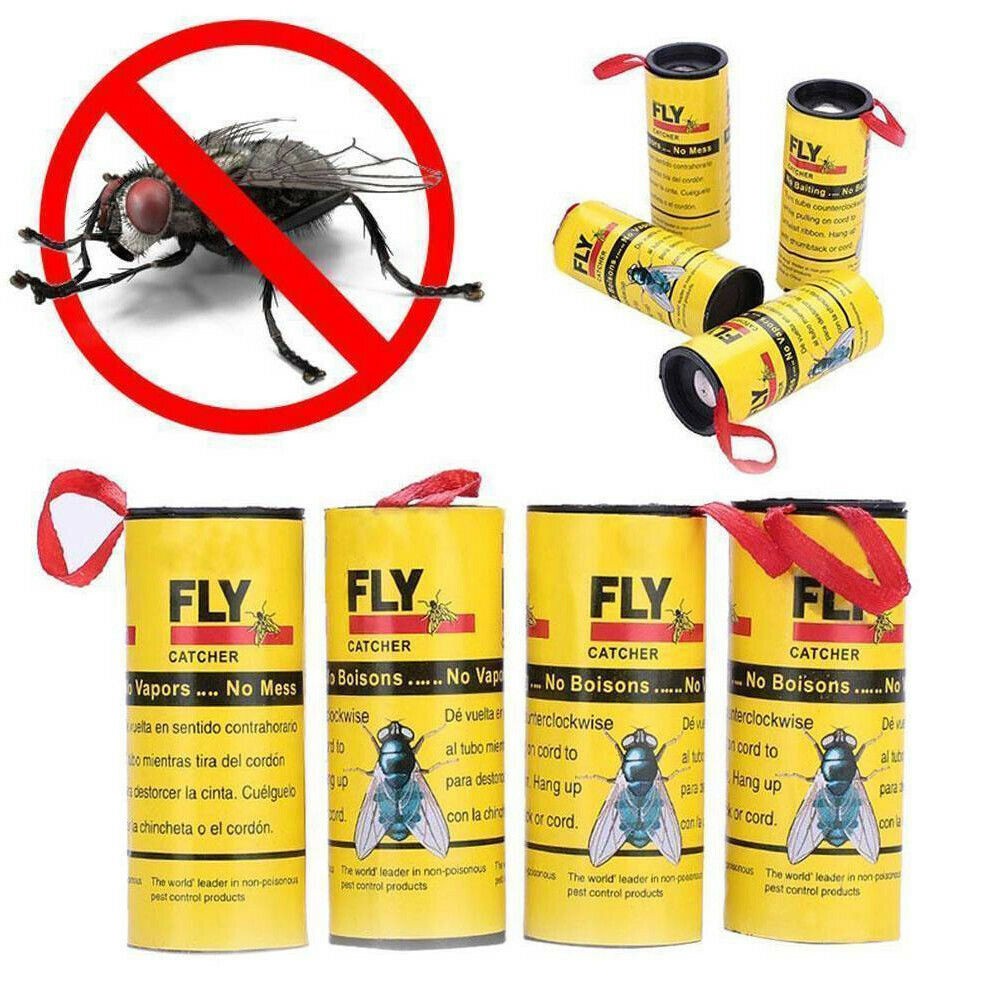 thumbnail image 2 of 160 Rolls Insect Fruit Fly Glue Paper – Sticky Fly Trap Ribbon Tape Catcher 2 of 4