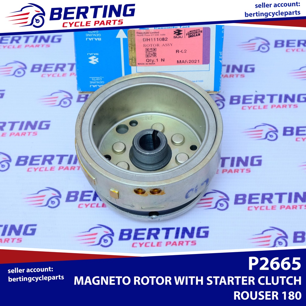 MAGNETO ROTOR ASSEMBLY WITH CLUTCH Rouser 180 BSIV 220 Genuine DH111082 ...