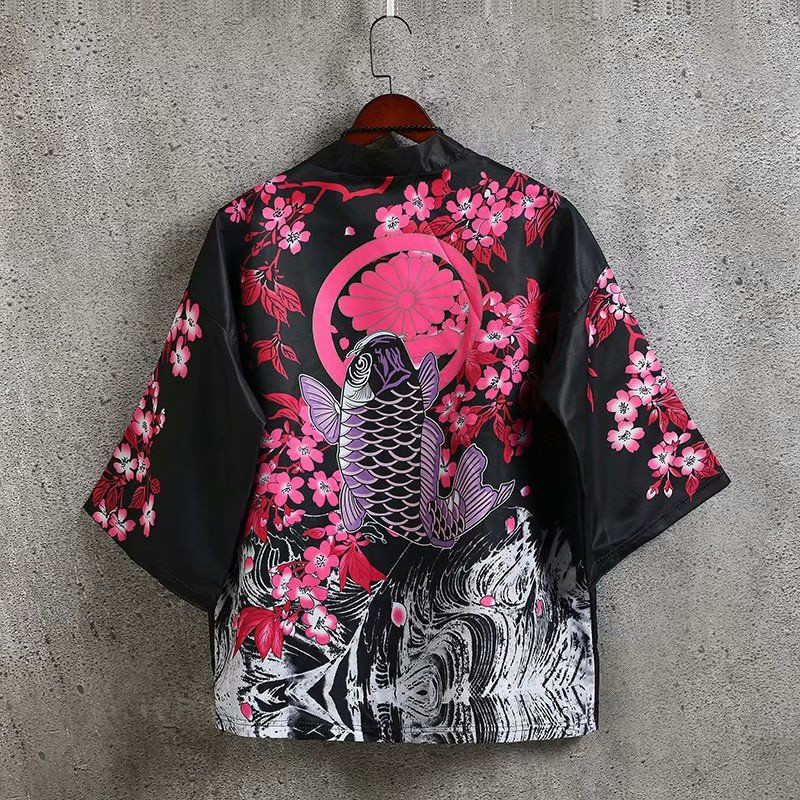 kimono man yukata men Japanese streetwear samurai costume clothing ...
