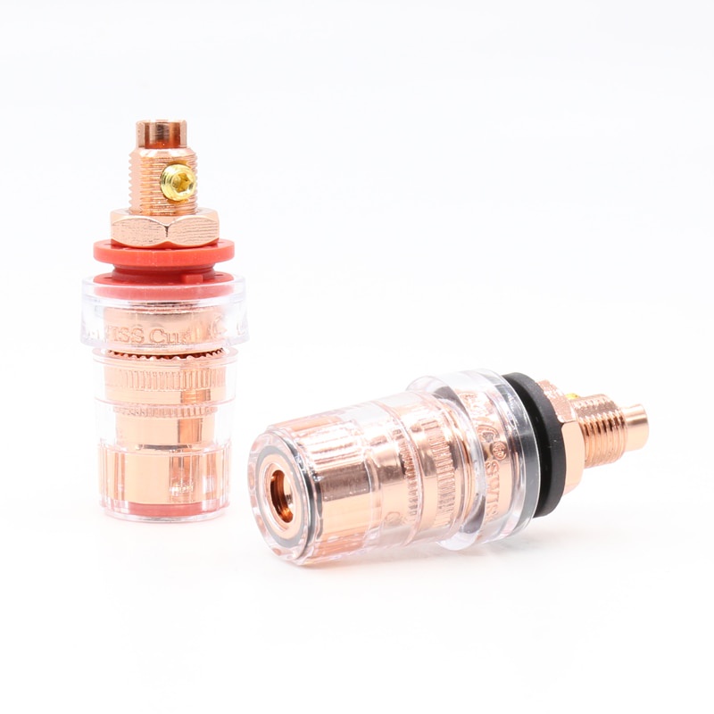 Preffair 99.9998 Purity copper Binding posts speaker connectors Crystal ...