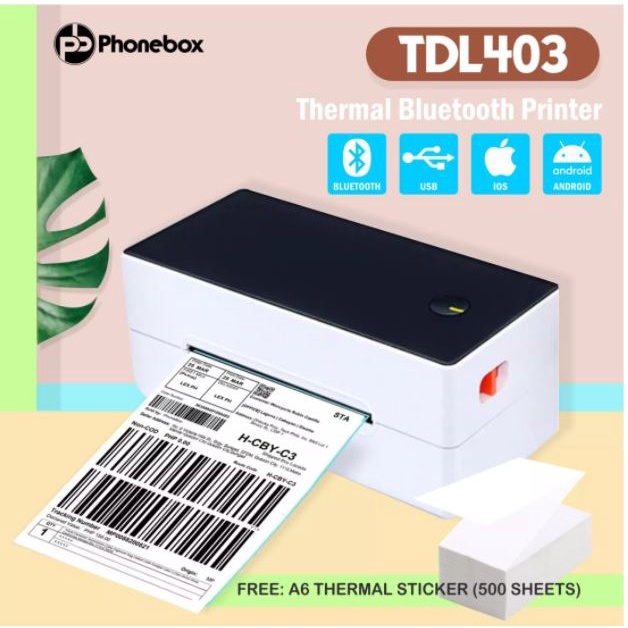 A6 Bluetooth Thermal Label Printer GPTDL403 Shipping Label Sticker