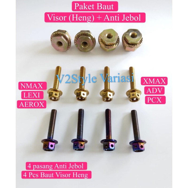 Package Package Of ANTI Broken Bolts And Nuts+PROBOLT HENG TWOTONE GOLD