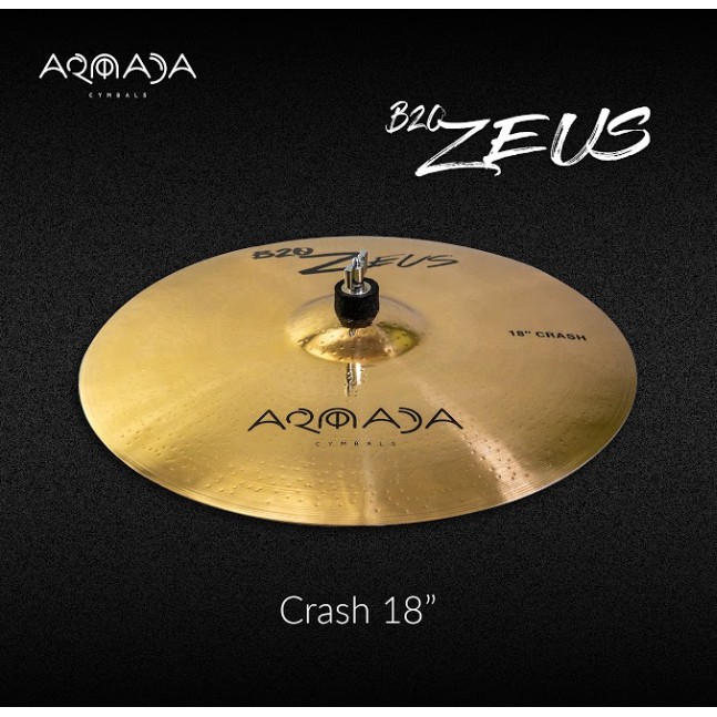 Armada 18'CRASH Cymbals B20 Series Cymbal with FREE Drumstick Ares Dark