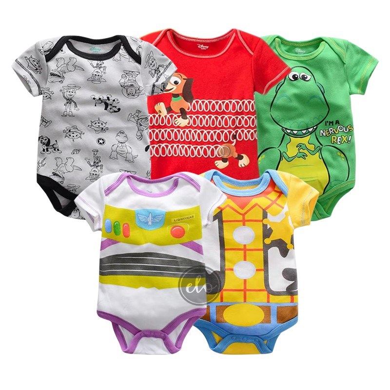 Toy Story Onesies for Baby Woody Buzz Rex Slinky Dog Onesies Mike