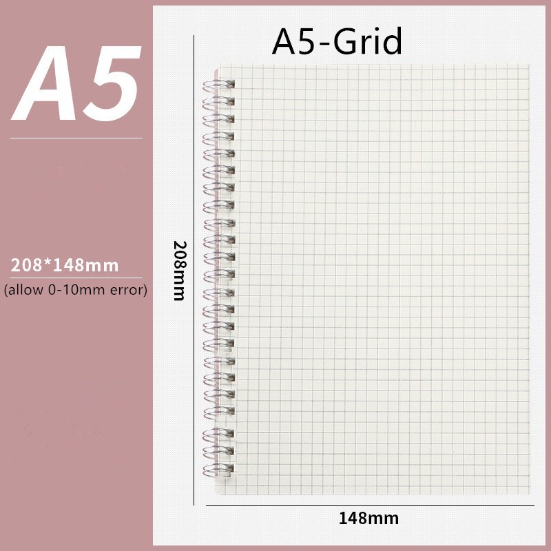 B5 Grid Notebook 160pages A5 B5 Notebook Grid/Line/Blank Spiral ...