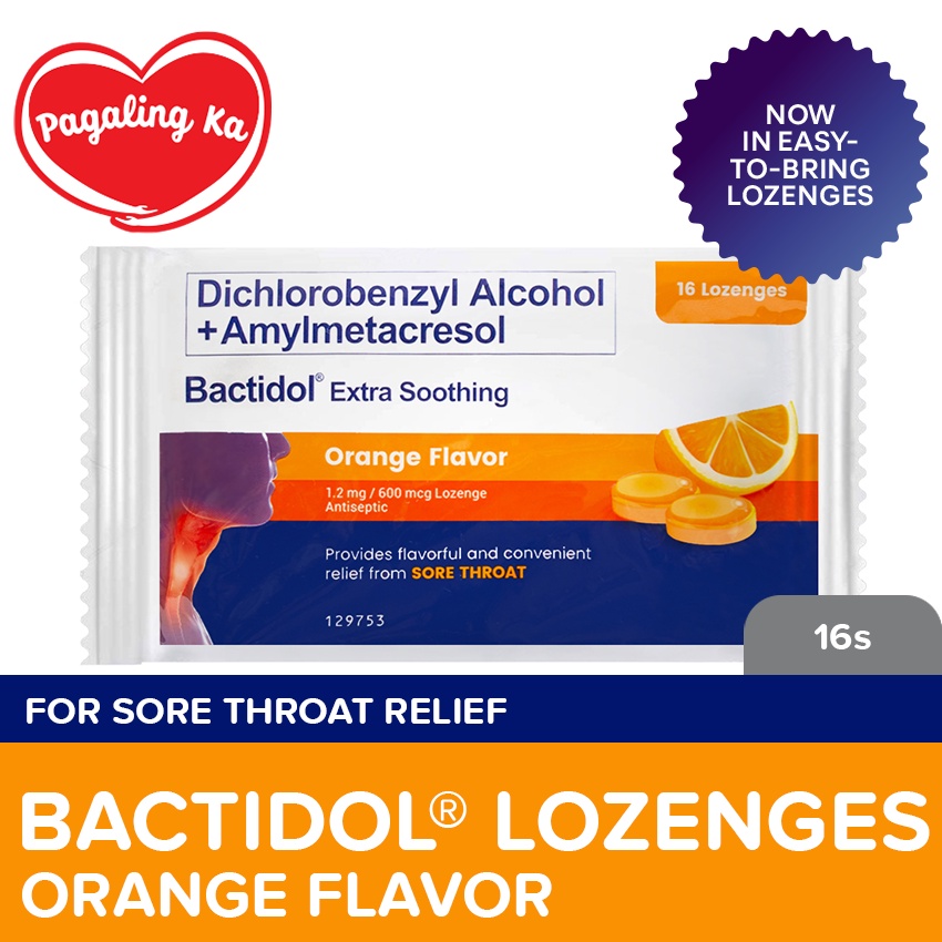 Bactidol Extra Soothing Lozenges Orange 16s itchy throat Shopee