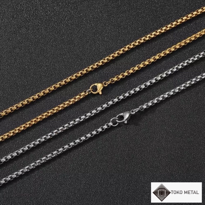 2mm Stainless Steel ROLLO TITANIUM Necklace Forever [TokoMetal ...