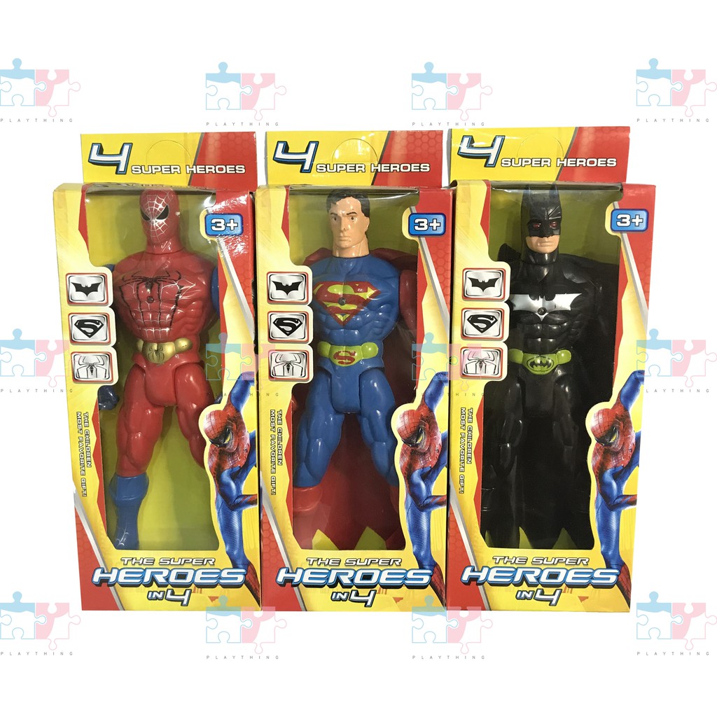 Spiderman and store batman action figures