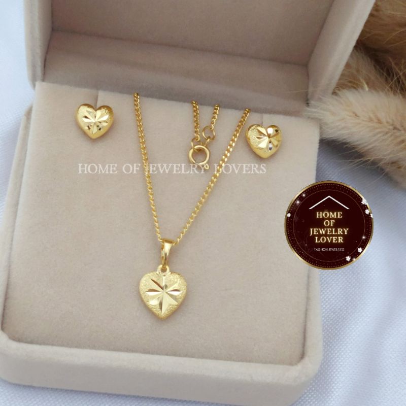 18k gold necklace and deals earring set