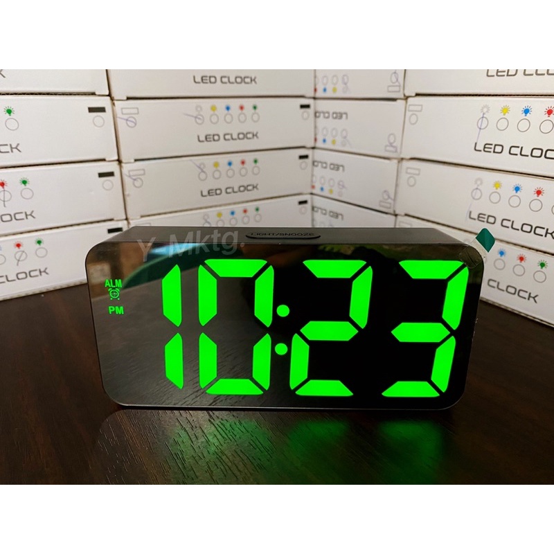 (3622) LED Digital Mirror Clock (Time/Date/Temperature/Alarm) POWER ...