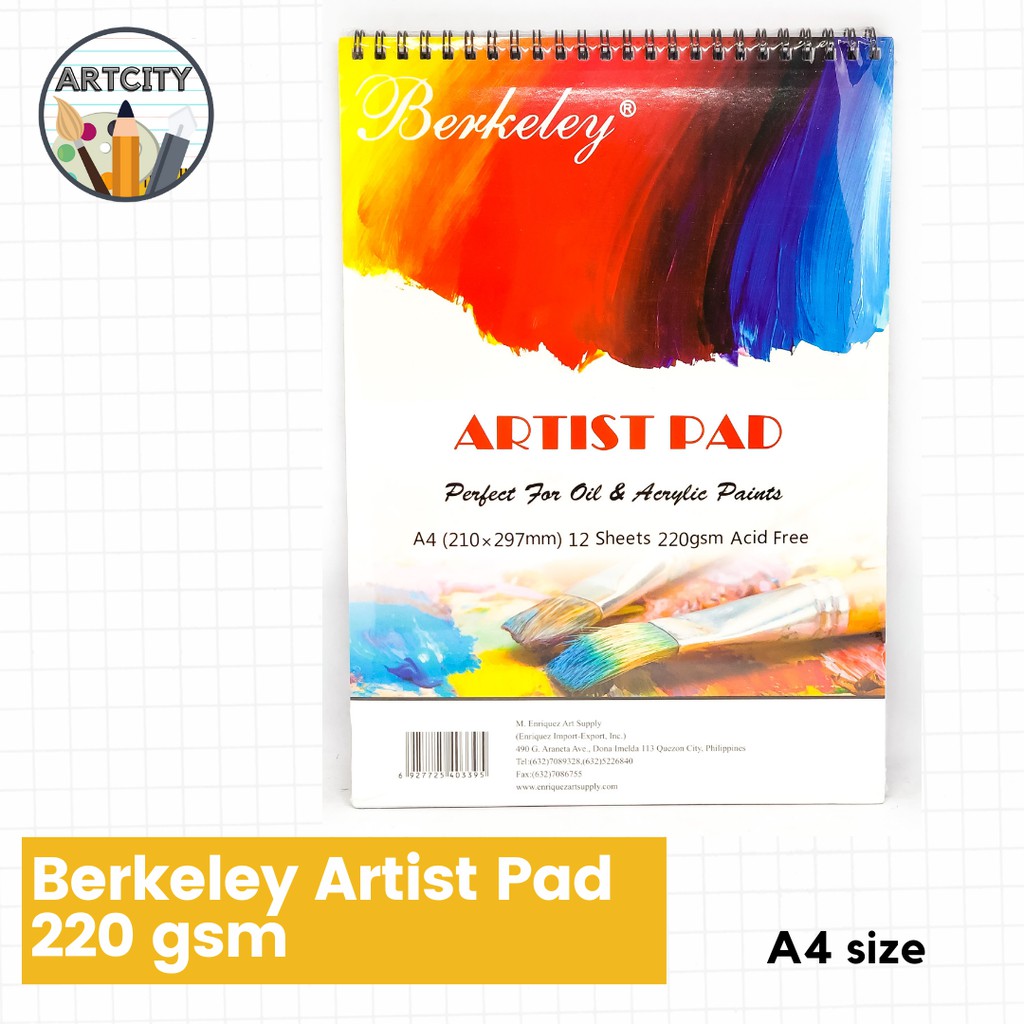 Berkeley Artist PAD A4 220gsm 12 Sheets - The Oil Paint Store