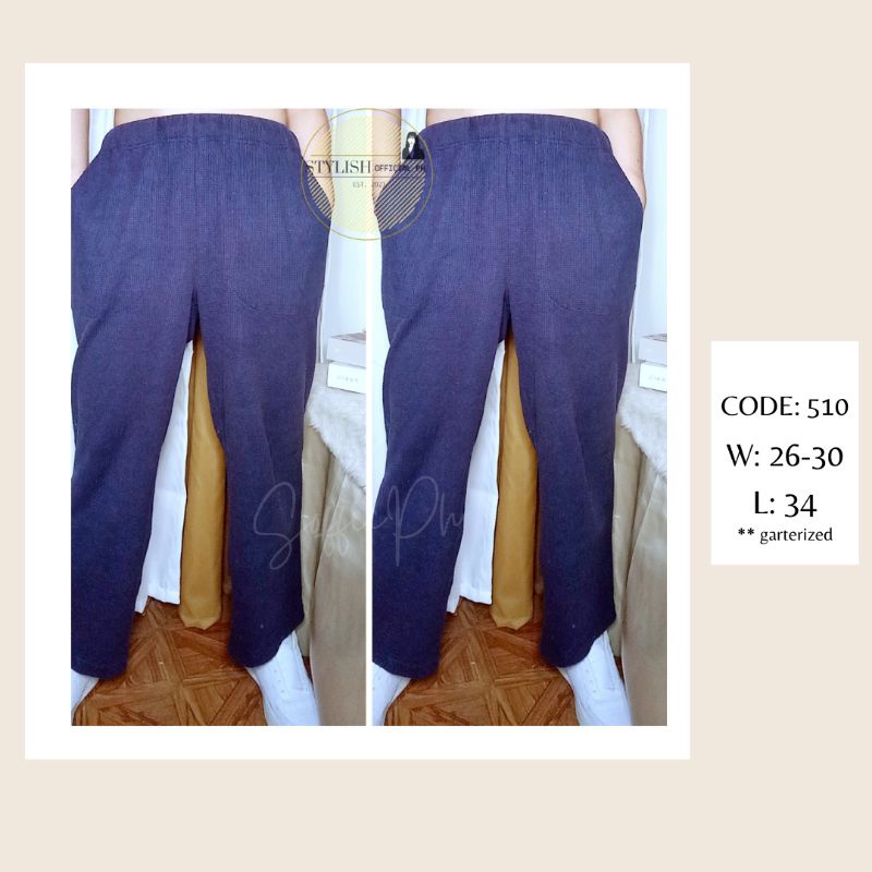 Navy Blue Pants (Garterized) Shopee Philippines
