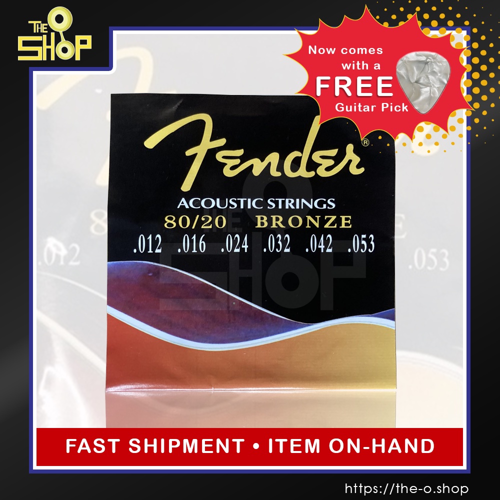 Fender Acoustic Guitar Strings Complete 6pcs Full Set .012 .016