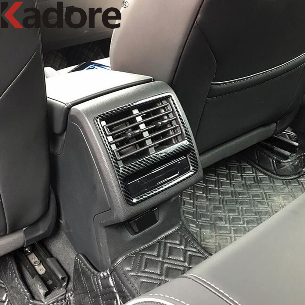 Carbon Fiber Style Car Interior Rear Air Condition Vent Outlet Cover