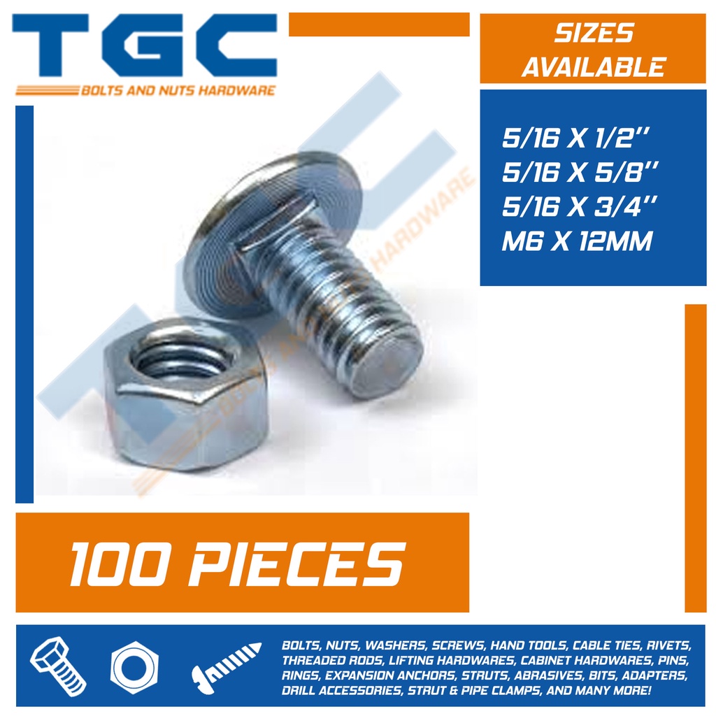 100SETS Slotted Angle Bar Bolt and Nut for Racks and Shelves / Rack