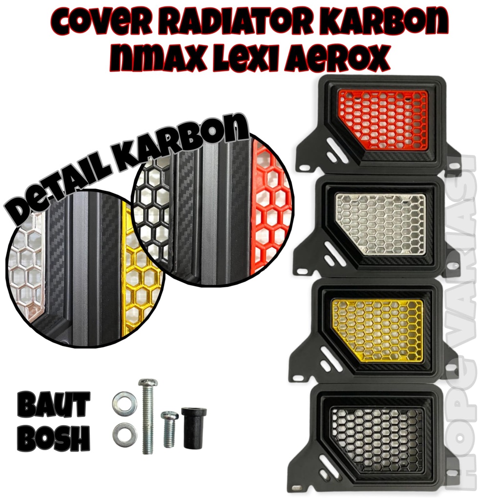 NMAX RADIATOR COVER CARBON MODEL AEROX CARBON RADIATOR COVER LEXI ...