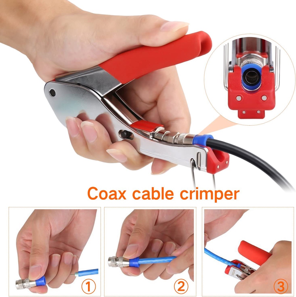 Coax Cable Crimper Kit Tool for rg6 rg59 Coaxial Compression Tool