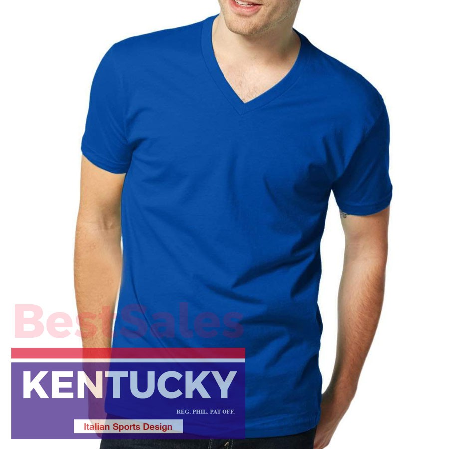 Kentucky V Neck T Shirt Color Royal Blue for Adult Unisex