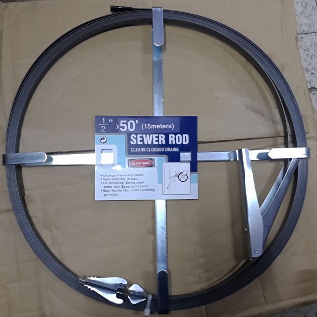 Flat Sewer Rod 1/2" x 1/16" x 50ft (15 meters) Blackhawk clear