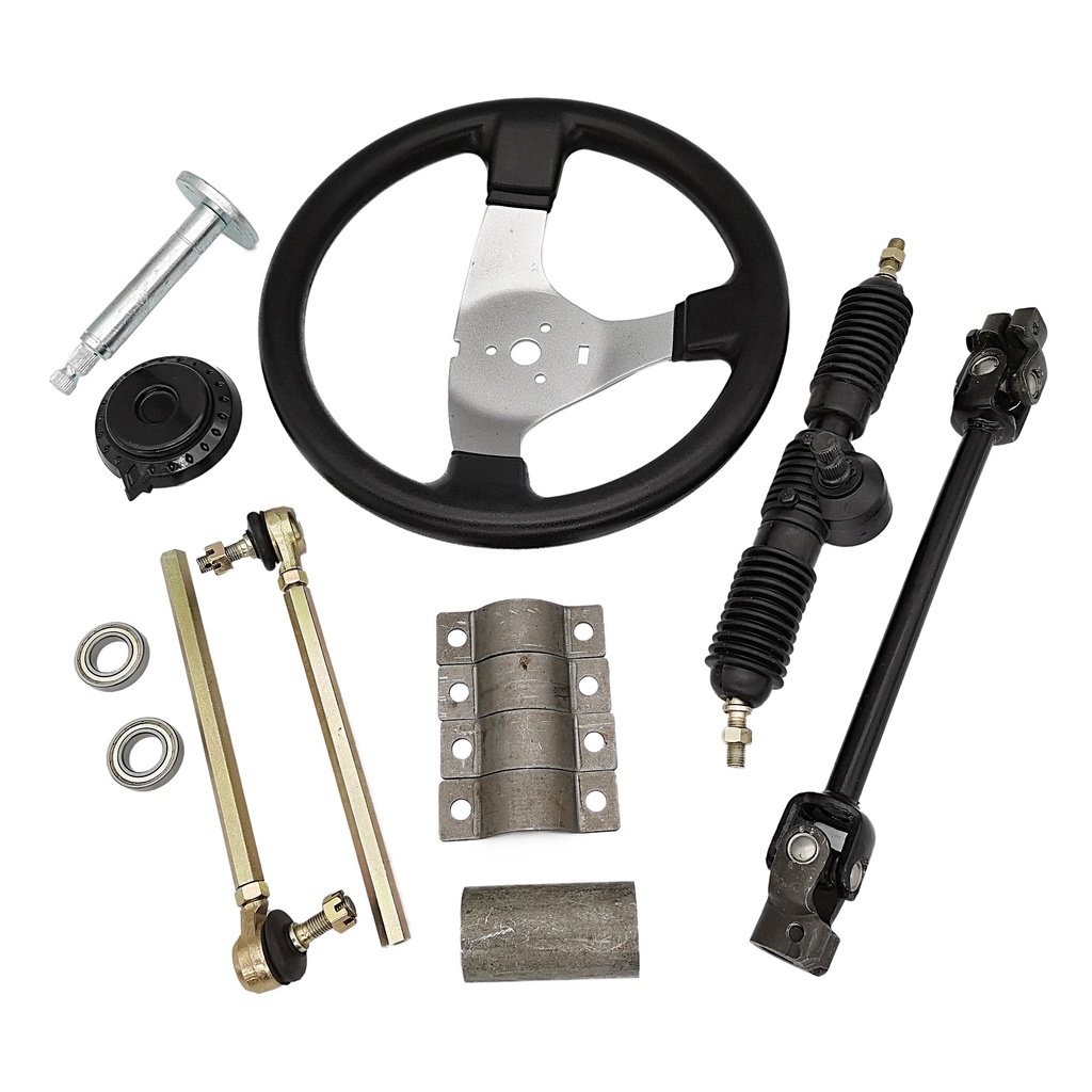 320mm Gear Rack Pinion 300mm Steering Wheel Assembly 340mm U Joint Tie