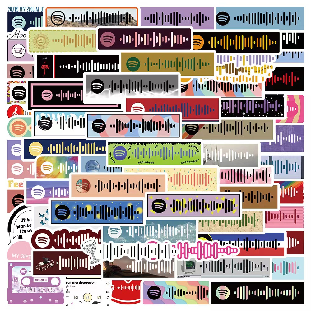 xs535-50 pcs Music Code Music Graffiti Waterproof Sticker | Shopee ...