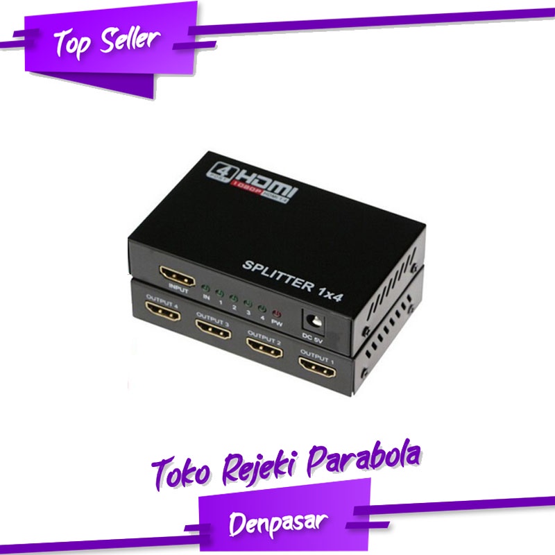 Trp Branch 1 Input 4 Output HD HDMI Splitter 1in4 Split Box With Power ...