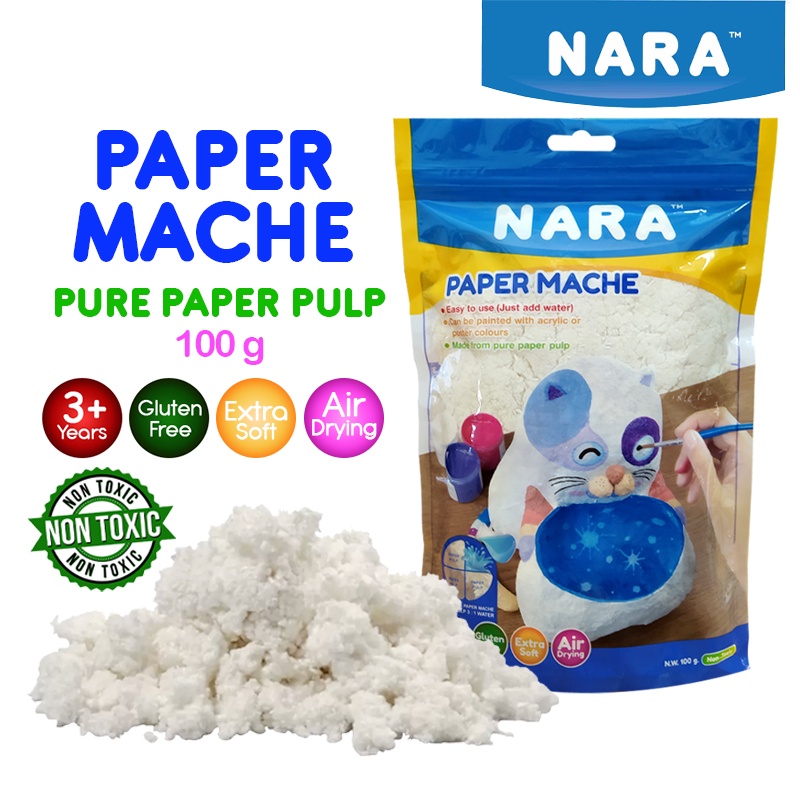 Nara Non-Toxic Air Dry Easy Paper Mache Pure Paper Pulp Paperclay Art ...