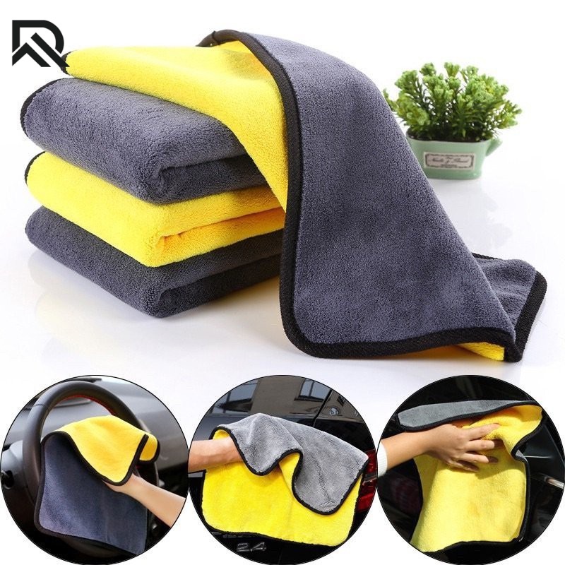 1Pcs Car Wash Cloth Microfiber Towel Auto Cleaning Drying Cloth Hemming