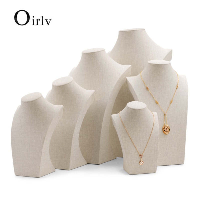 Oirlv Leather Jewelry Pendant Necklace Mannequin Display Stand Holder ...