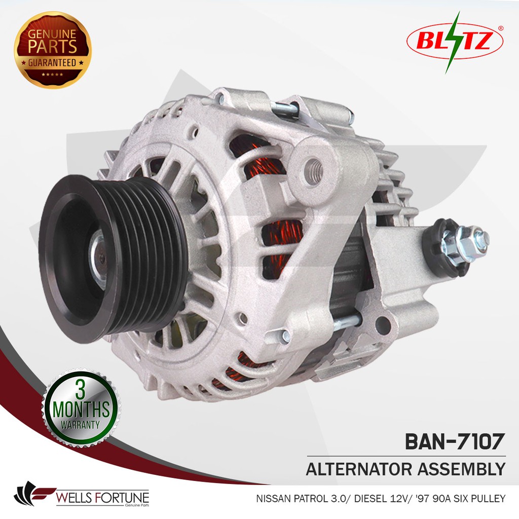 NISSAN PATROL 3.0 ZD30 DIESEL 97UP' 12V 90A SIX PULLEY BLITZ