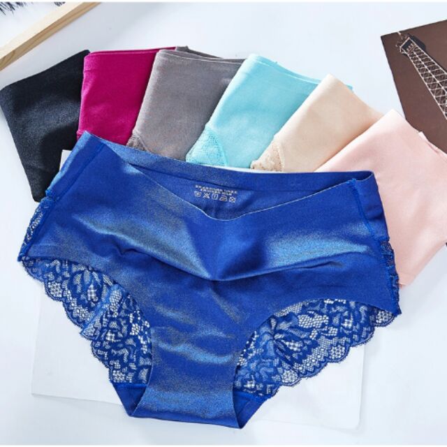 Sexy Lace Underwear for Women Frozen Silk Seamless Panties with