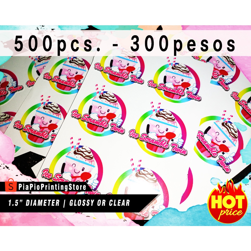 1.5 X 1.5 INCHES STICKER LABEL WATERPROOF AND HIGH QUALITY 500PCS ...