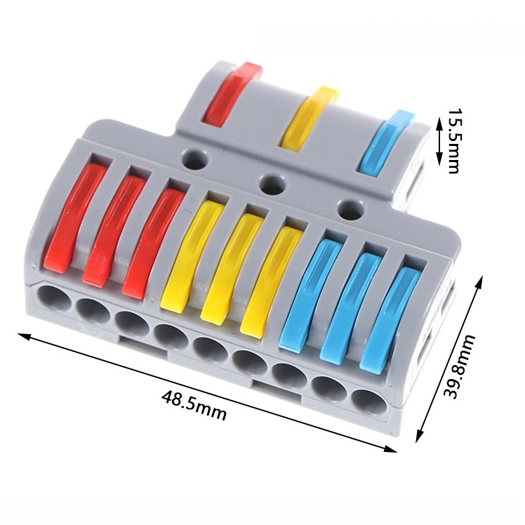 SPL-93 Central Coupling Splitter Power Cable In 3 Out 9 Lines Push Lock ...