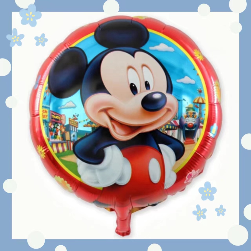 18 inches Round DSN Red Mickey theme cartoon happy birthday party ...