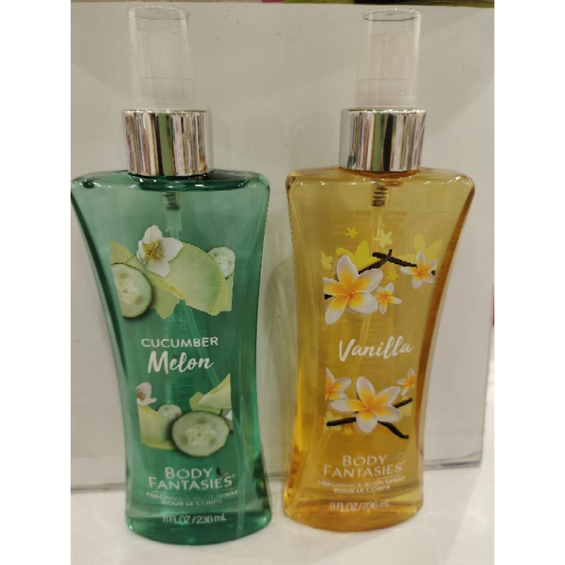 Body Fantasies Vanilla/Cucumber melon/ Sweet Crush(236ml&94 ml)