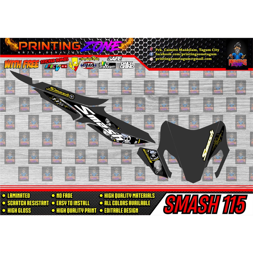 SUZUKI SMASH 115 Stock Sticker Decals ONE PIECE Edition | Shopee ...