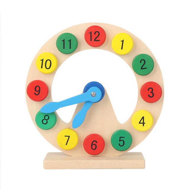 Wooden Desktop Clock Montessori Teaching Tools For Children To Detect