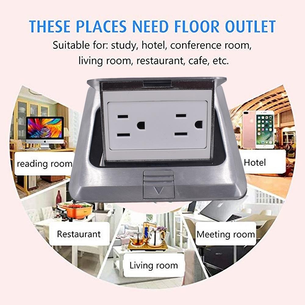 AonlineCafe Pop Up Floor Box Countertop Electrical Box 15A with Duplex ...