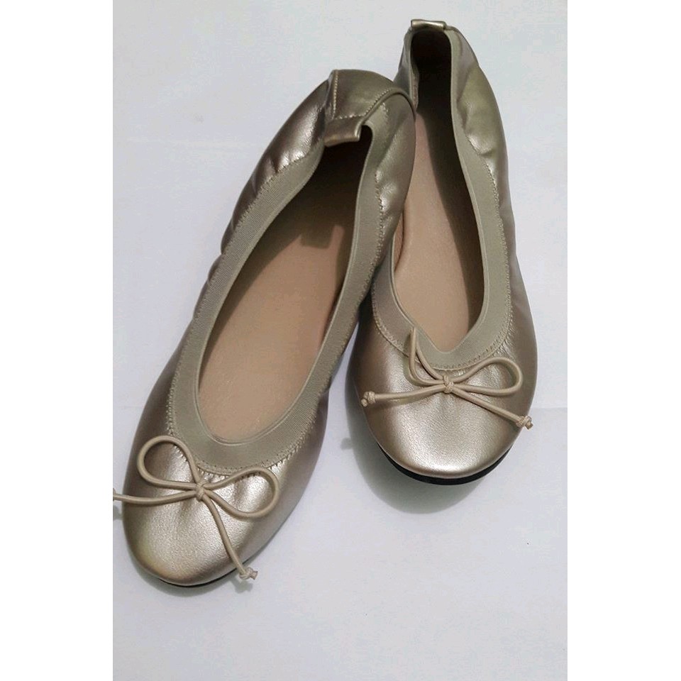 Yosi Samra Inspired Gold with Bow Ballet Flat Shoes Shopee Philippines