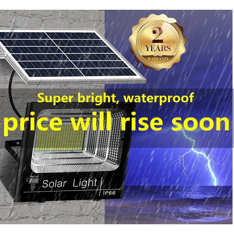 ✗◇25W/50W/100W/200W Solar Light LED Wall Lamp With Remote Solar Lights  Outdoor Waterproof Garden Yar Shopee Philippines