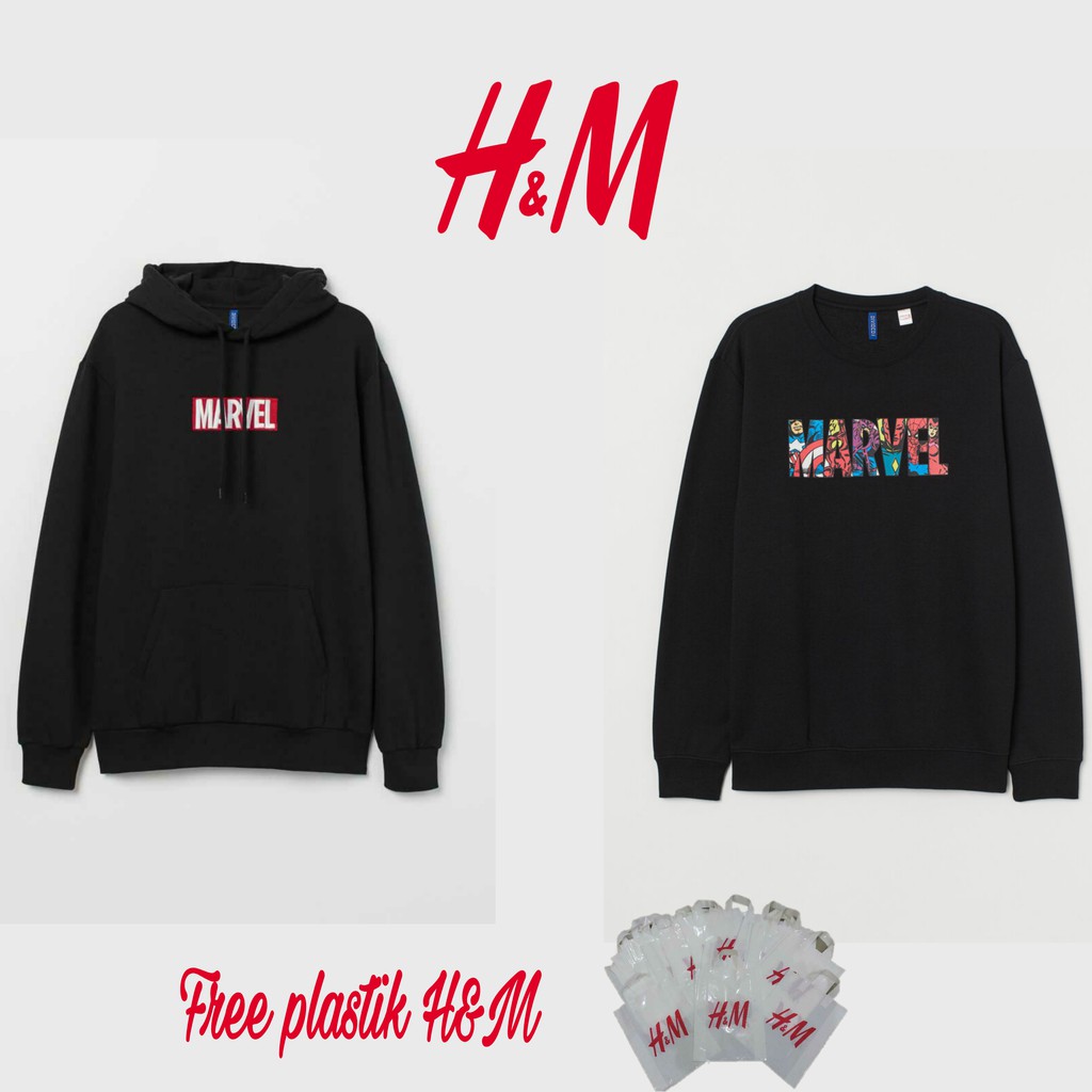 Hoodie Crewneck H M Marvel Black Hnm Brand Sweaters Hodie Men And Women Shopee Philippines