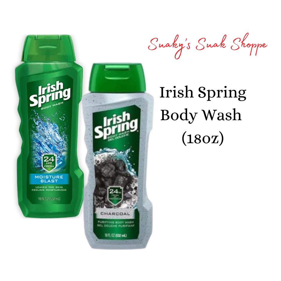 Irish Spring Body Wash (Moisture Blast & Charcoal) (18oz) from USA