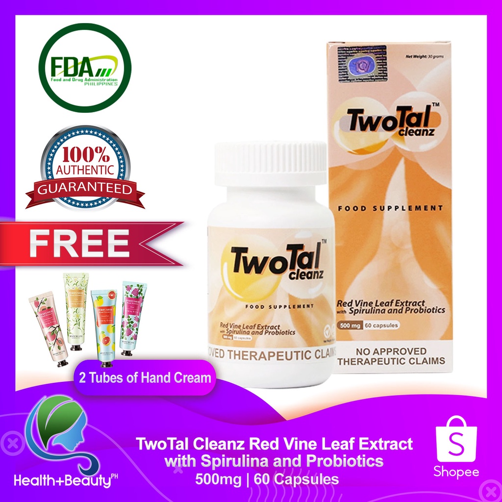 TwoTal Cleanz with Spirulina and Probiotics 500mg 60 Capsules (For