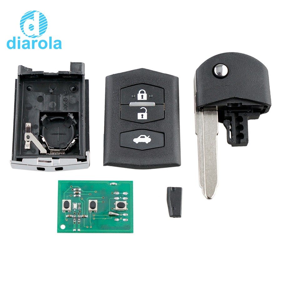 Ready Stock Car Remote Key 3 Buttons 80-Bit 63 Chip for MAZDA 2 3 5 6 ...